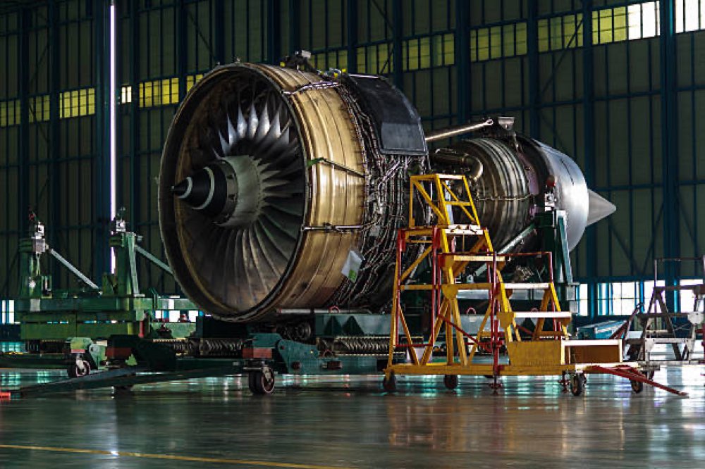 Jet engine on a test stand